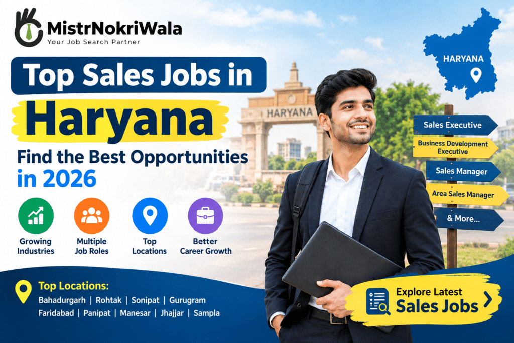 Featured image for blog tittled: Top Sales Jobs in Haryana 2026 |