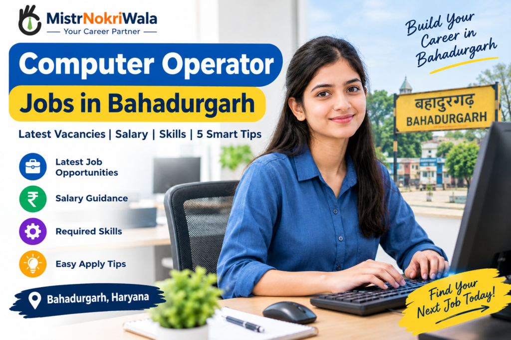 banner image for blog tittled: computer operator jobs in bahadurgarh haryana